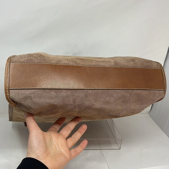Leather and Suede North South Hand Tote Business Bag with Wallet - Picture 9 of 15